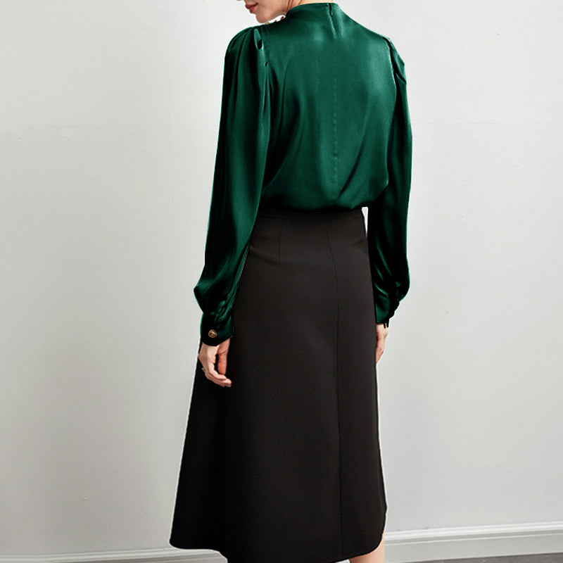 Elegant Silk Blouse For Womens 100 Mulberry Long Silk Pullover