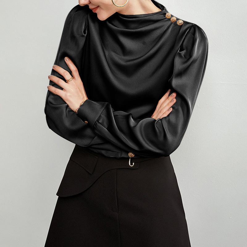 Elegant Silk Blouse For Womens 100 Mulberry Long Silk Pullover