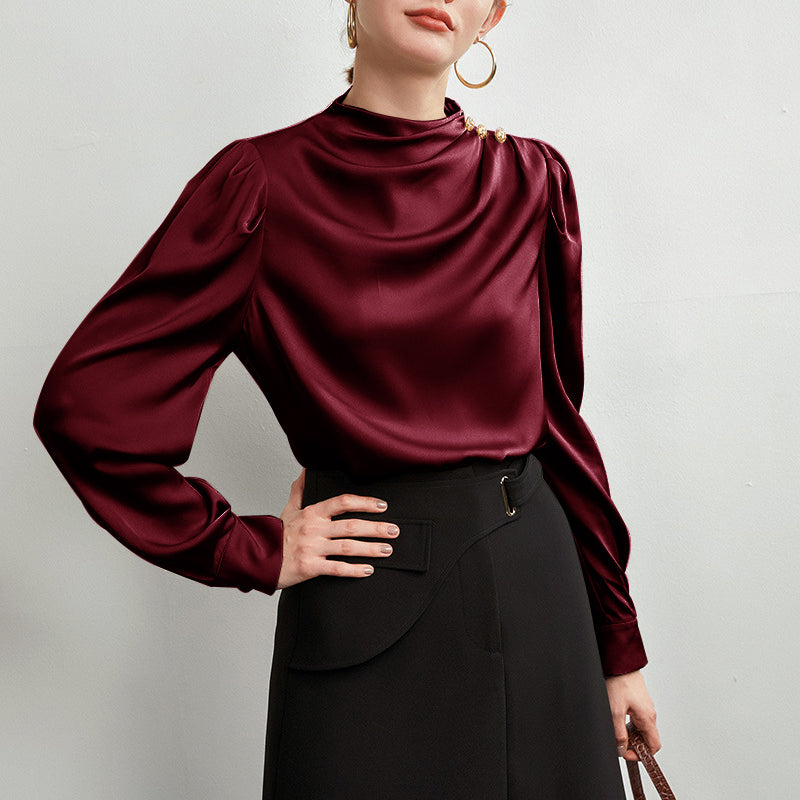 Elegant Silk Blouse For Womens 100 Mulberry Long Silk Pullover