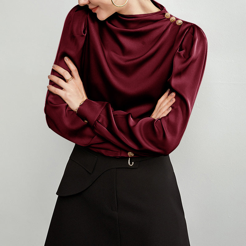 Elegant Silk Blouse For Womens 100 Mulberry Long Silk Pullover