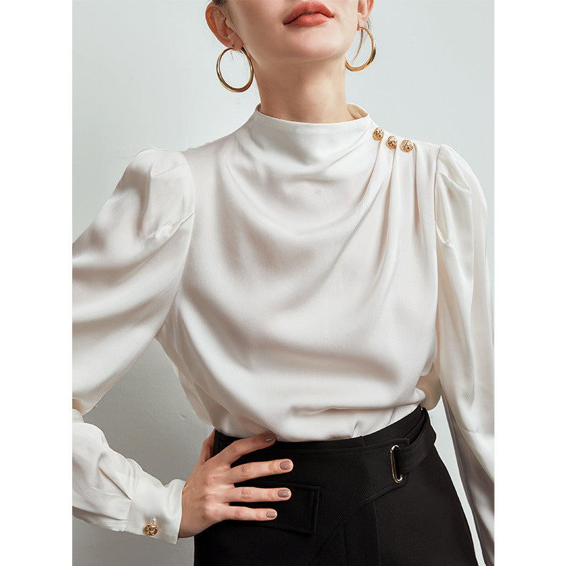 Elegant Silk Blouse For Womens 100 Mulberry Long Silk Pullover