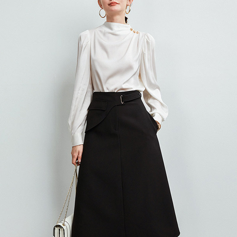 Elegant Silk Blouse For Womens 100 Mulberry Long Silk Pullover