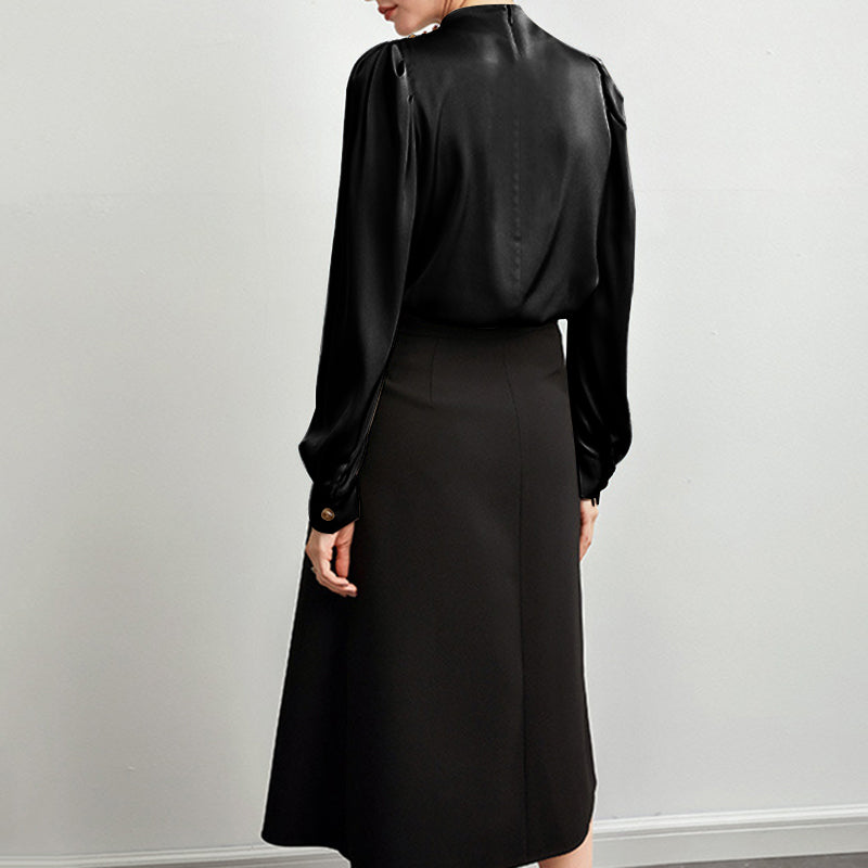 Elegant Silk Blouse For Womens 100 Mulberry Long Silk Pullover