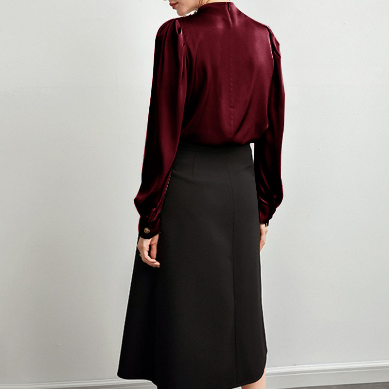 Elegant Silk Blouse For Womens 100 Mulberry Long Silk Pullover