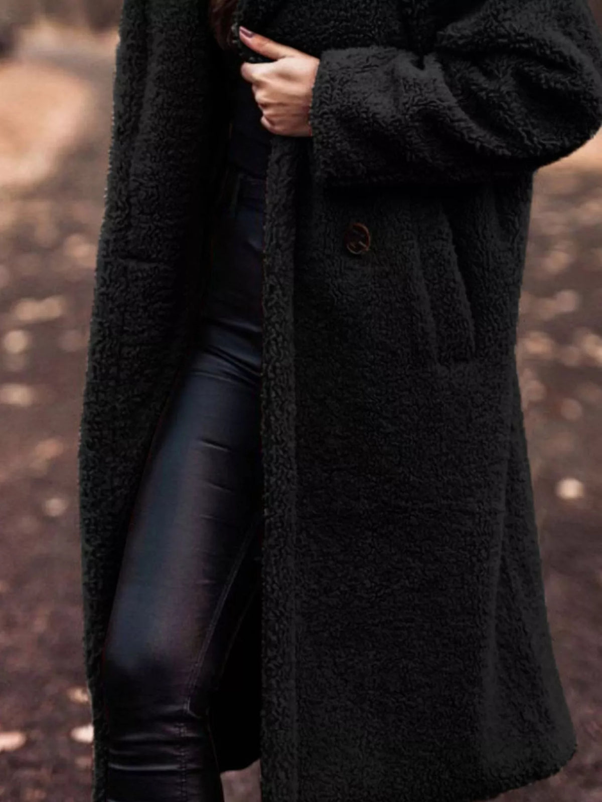 Teddy Bear Hooded Longline Outerwear