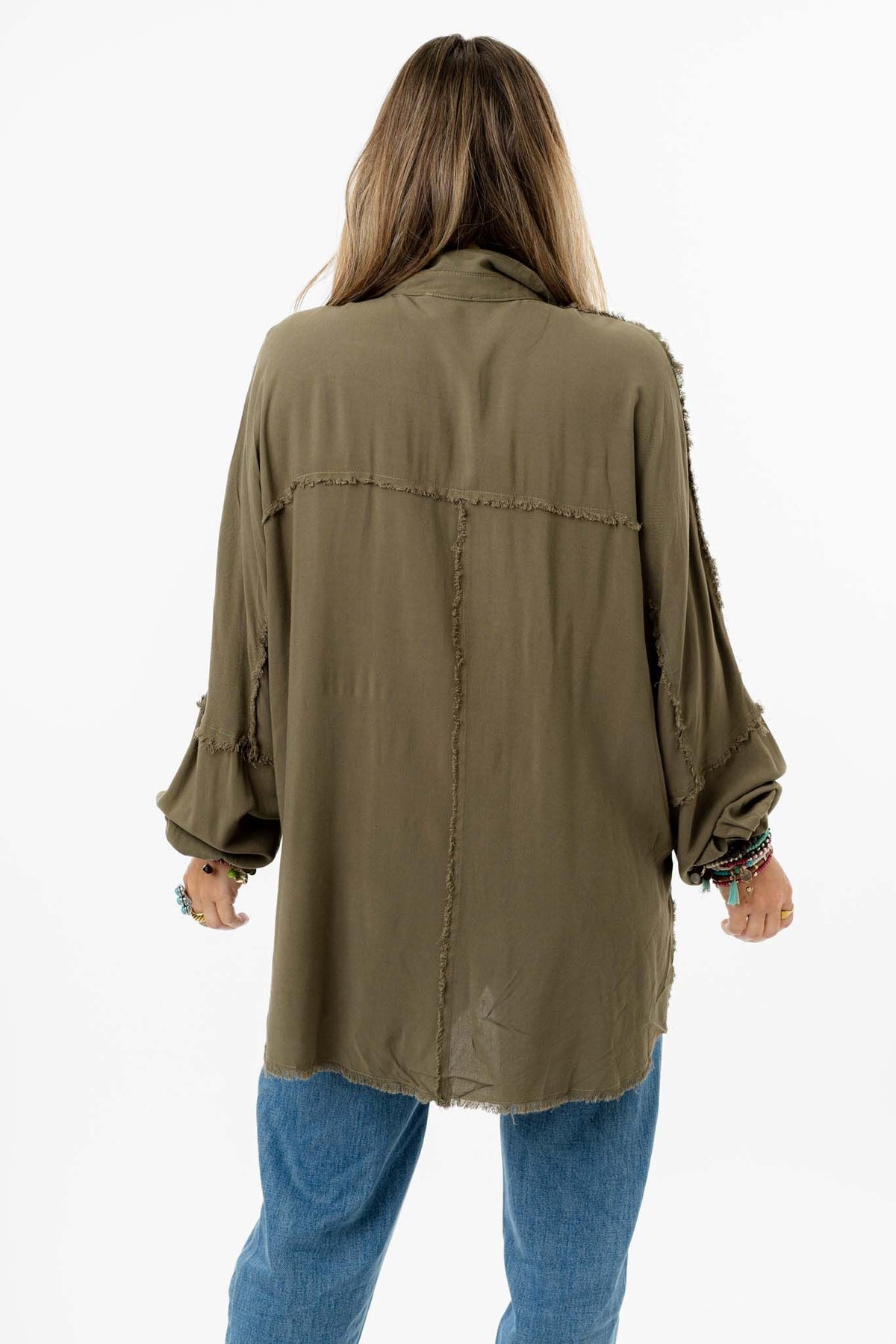 Bradley Button Down Top - Olive