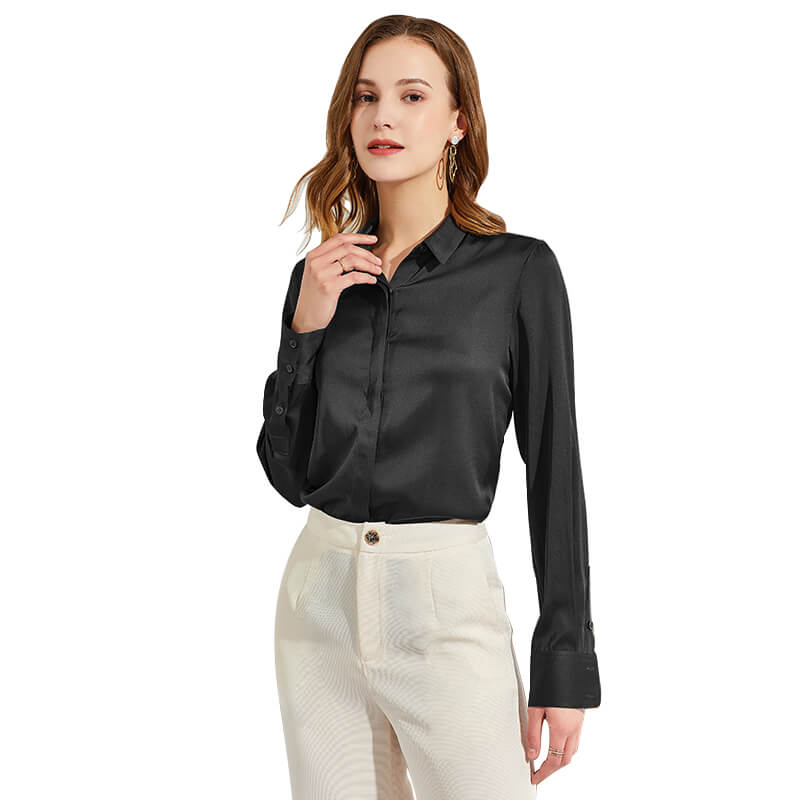 Silk Blouses For Women Long Sleeve Silk Button Shirts