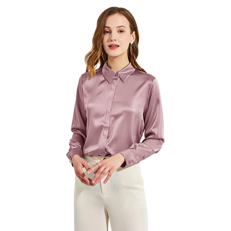 Silk Blouses For Women Long Sleeve Silk Button Shirts