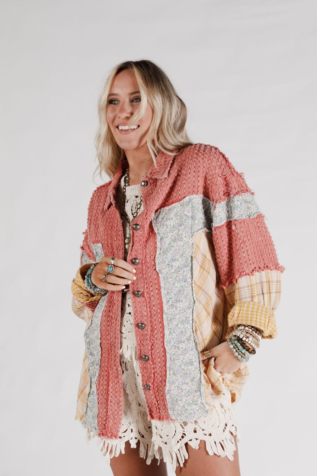 Winslow Textured Shacket - Brick